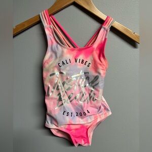 Justice Cali Vibes Bodysuit - Pink and Gray